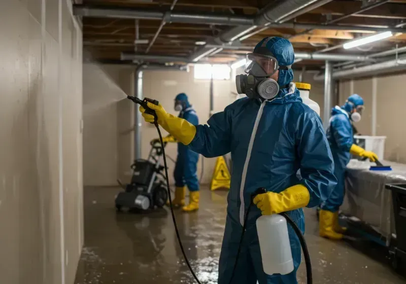 Basement Sanitization and Antimicrobial Treatment process in Forest Oaks, NC