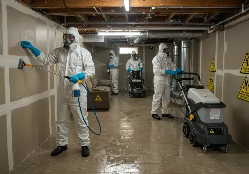 Basement Moisture Removal and Structural Drying process in Forest Oaks, NC